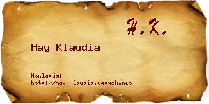 Hay Klaudia névjegykártya