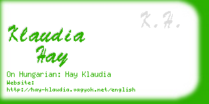 klaudia hay business card